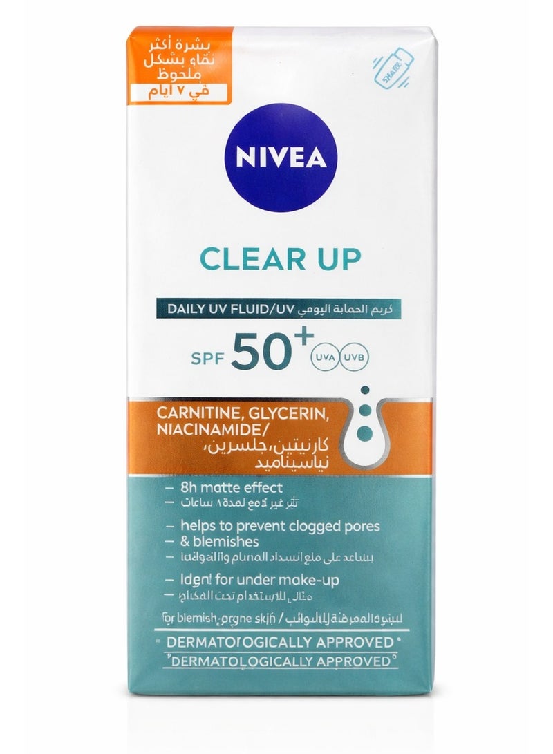 سائل كلير أب اليومي الواقي من الأشعة فوق البنفسجية بعامل حماية 50